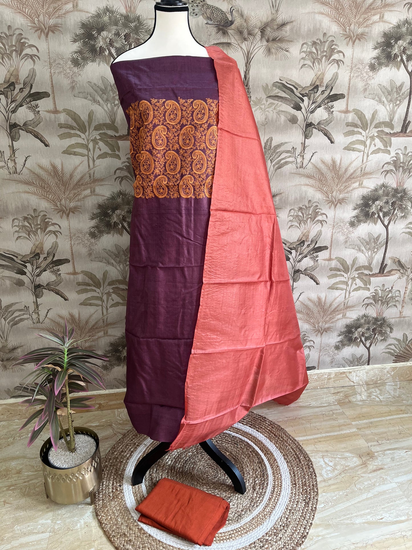 Tussar silk salwar