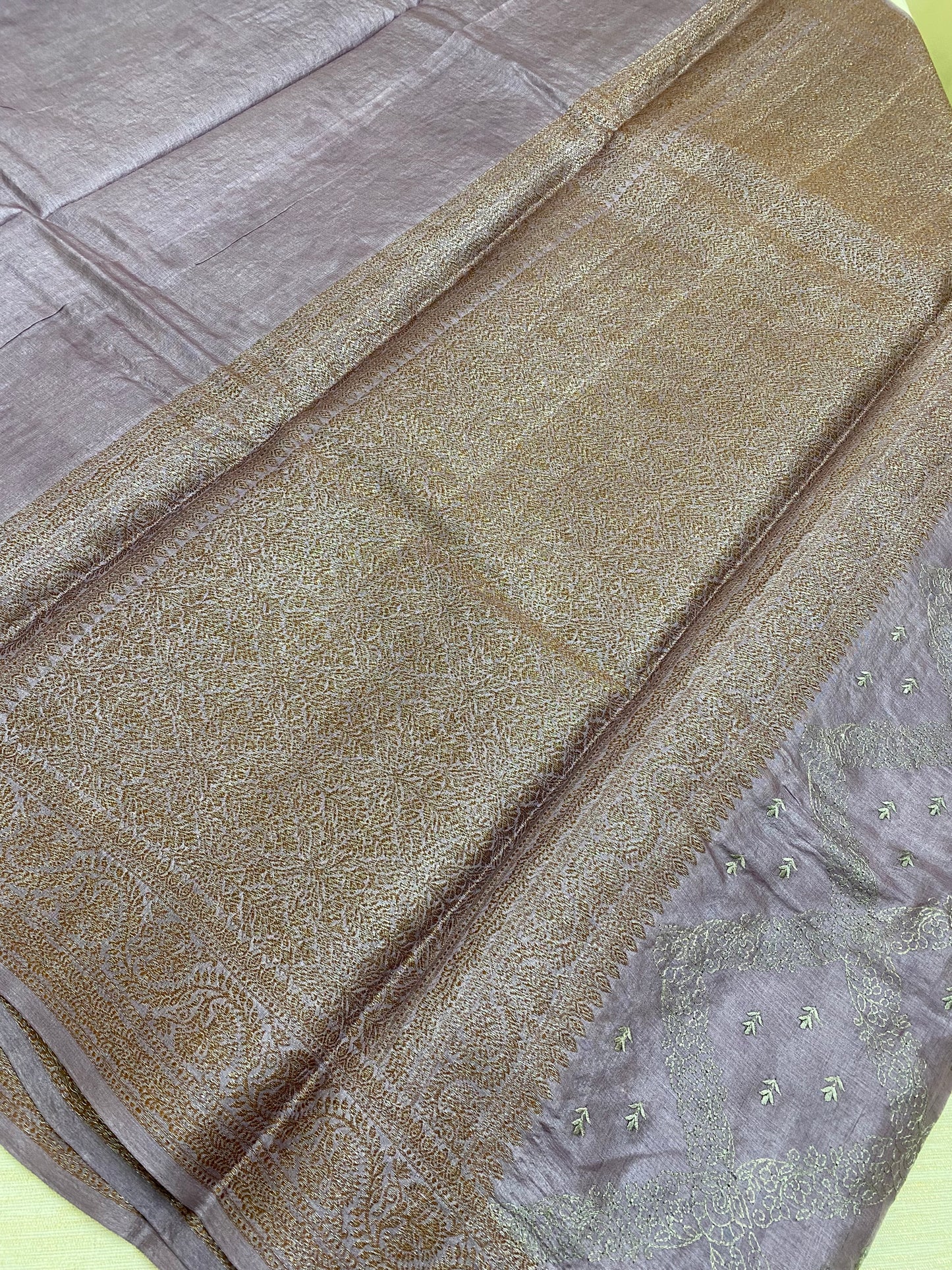 Tussar thread work saree