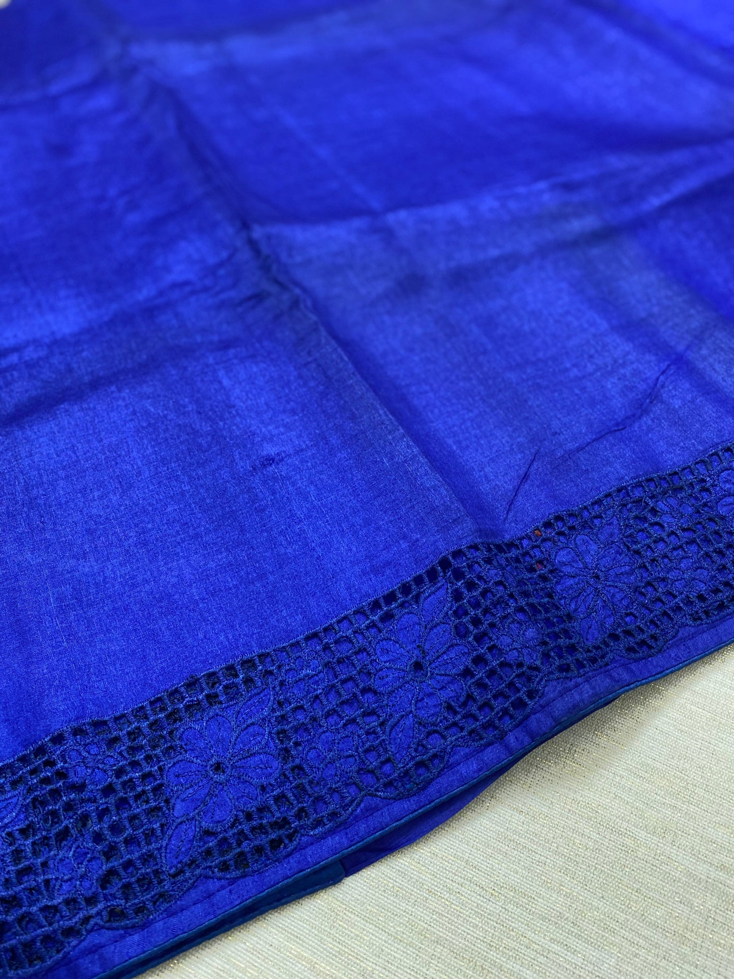 Cutwork Tussar saree