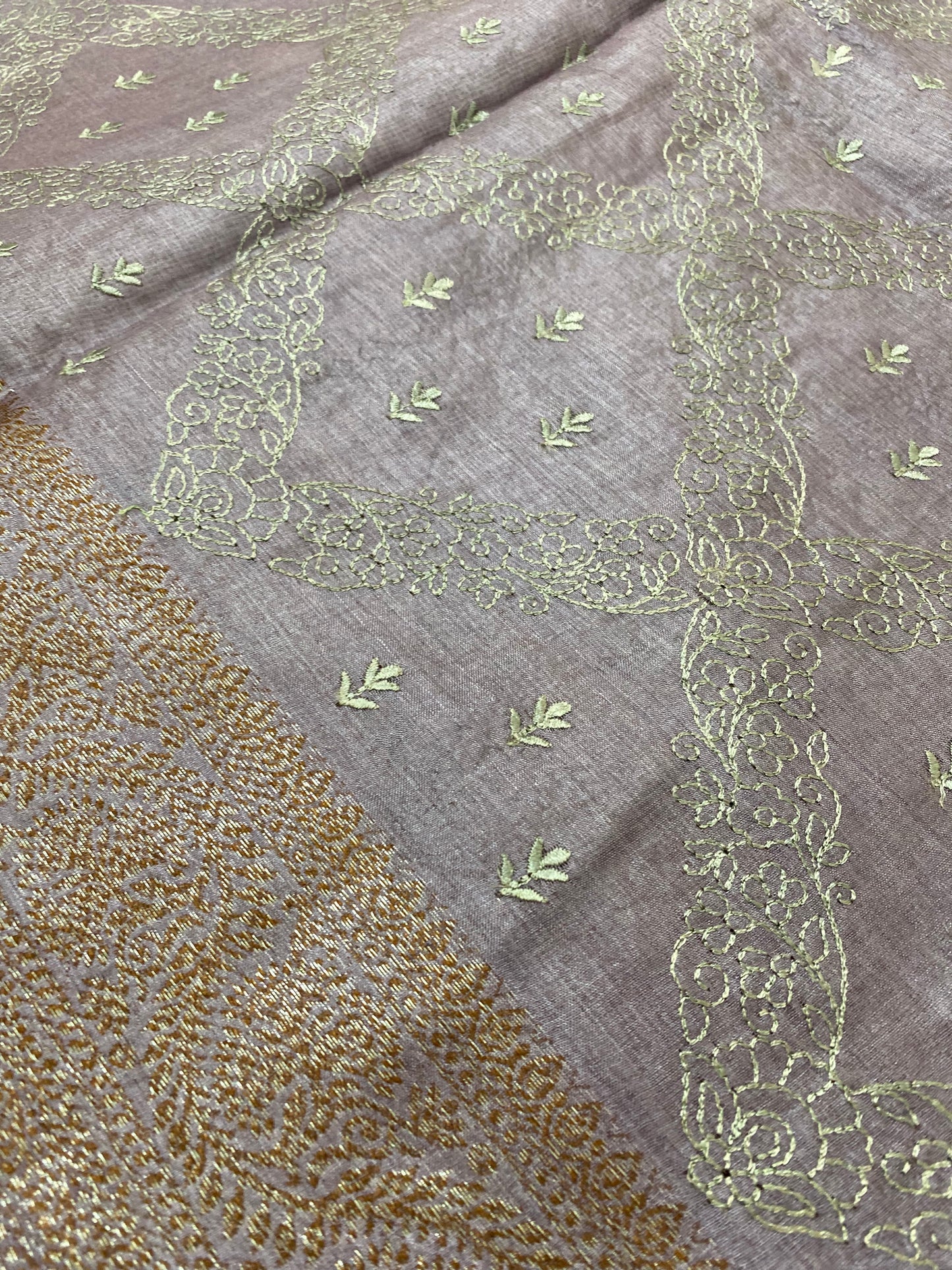 Tussar thread work saree