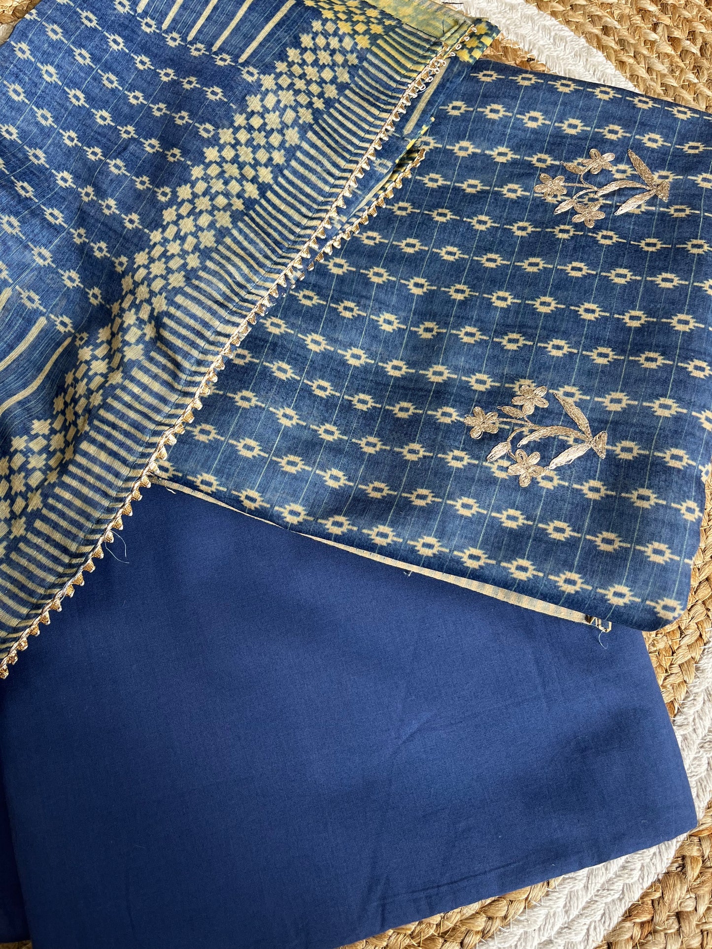 Blue & beige