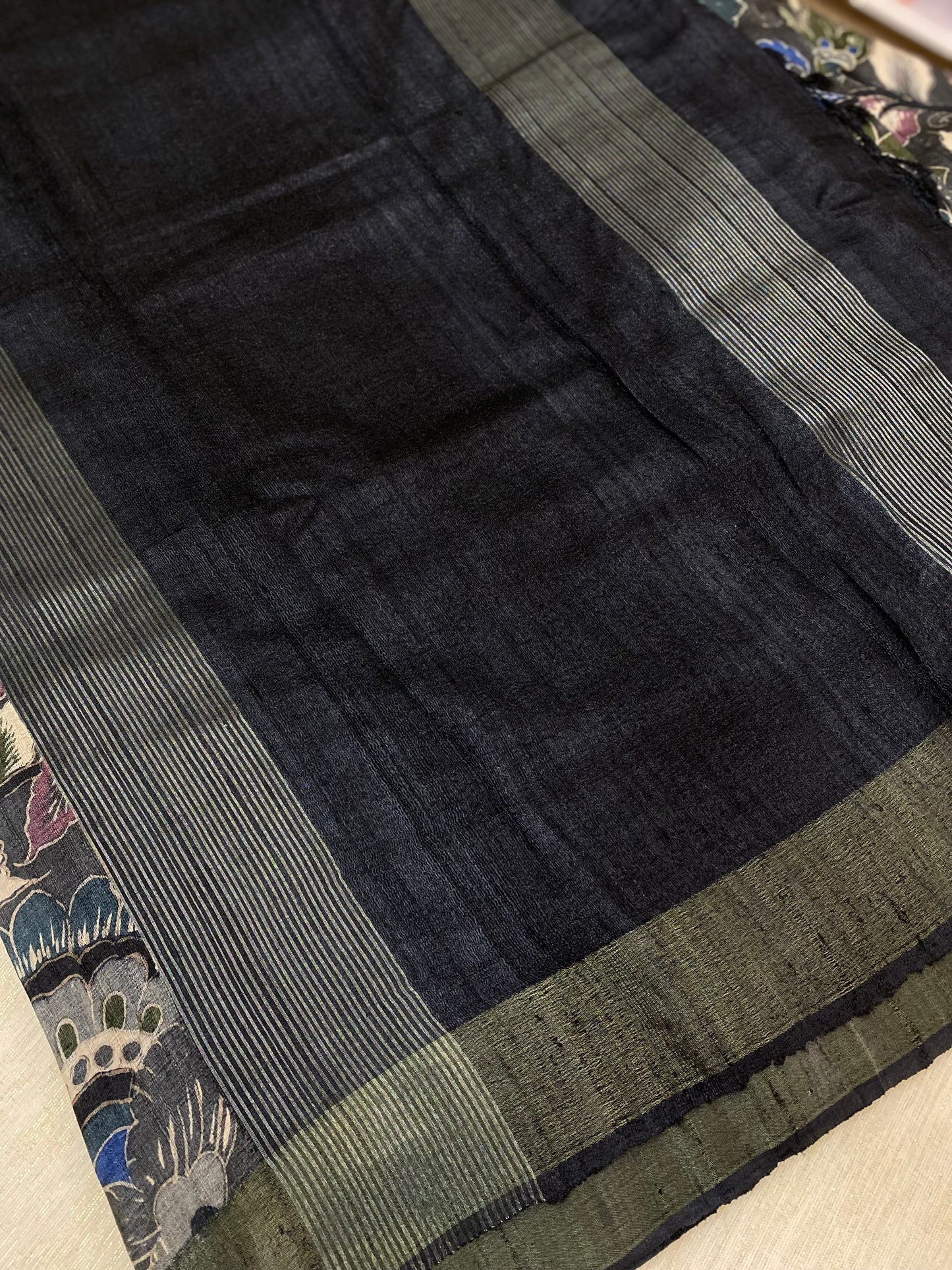 Kalam Kari tussar silk saree