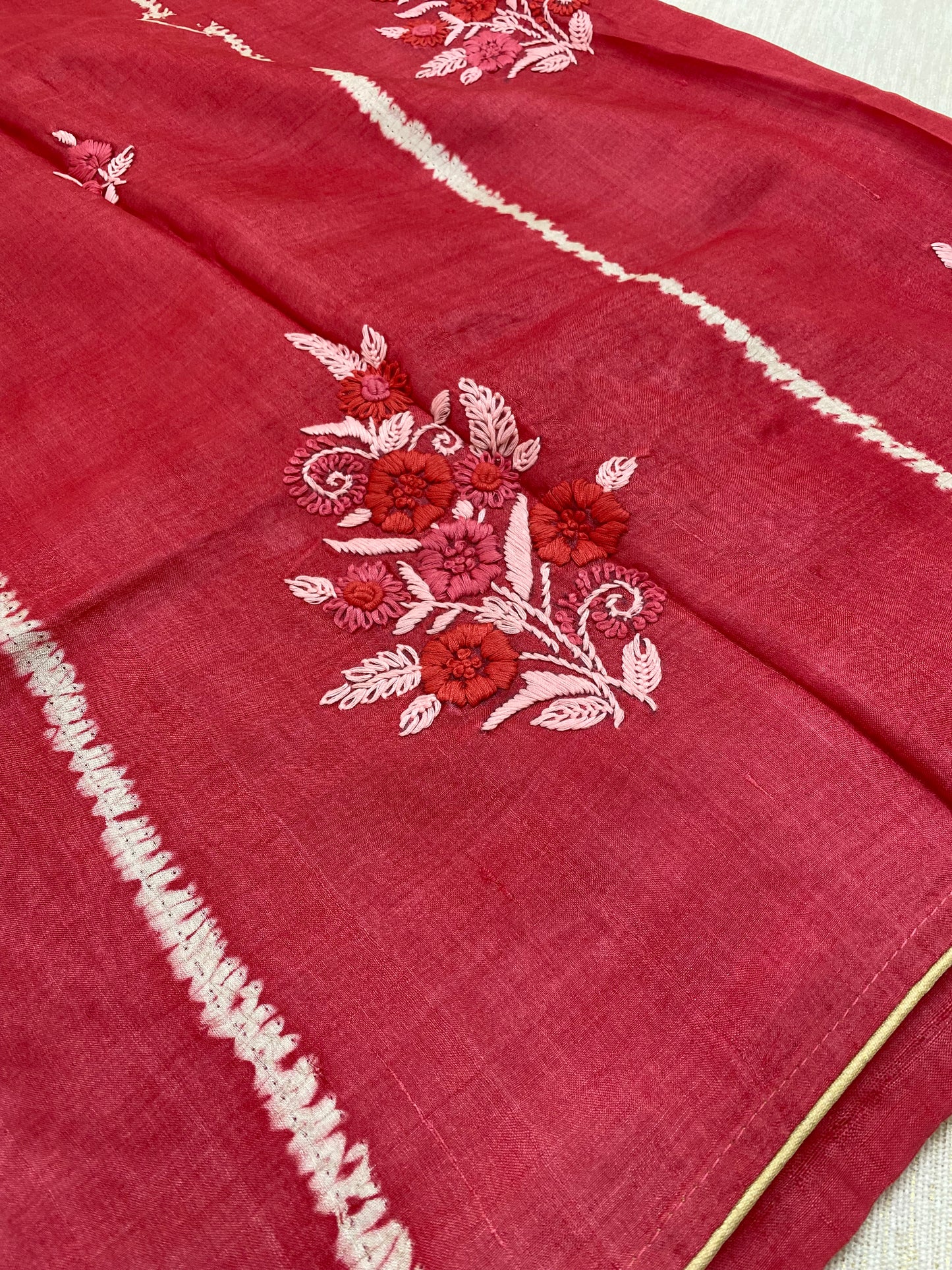 Hand work tussar saree