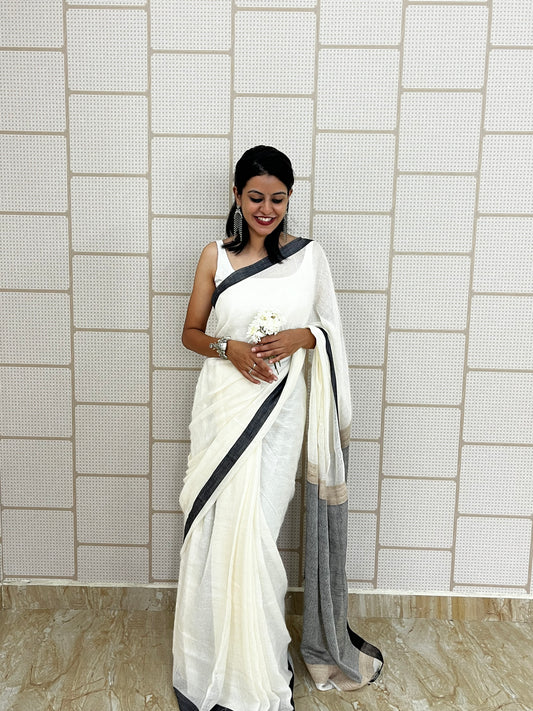 Linen saree