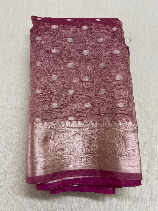 Crushed organza saree