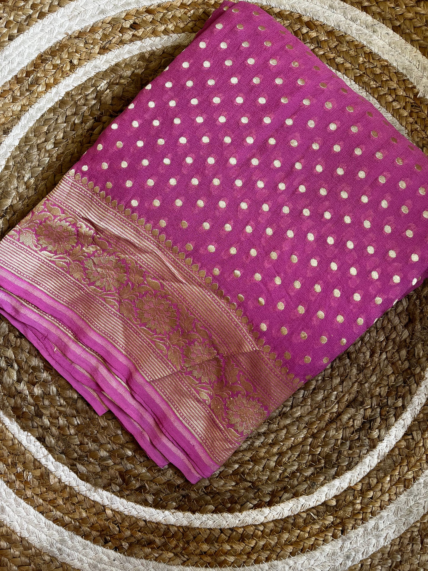 Georgette pink Banarasi